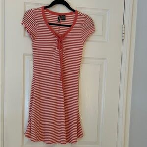 H&M Red and White Striped Dress